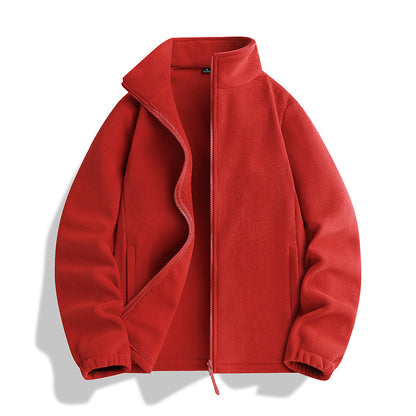 Unisex fleece jacket with standing collar, full-length zipper and elastic cuffs Shop Velvia