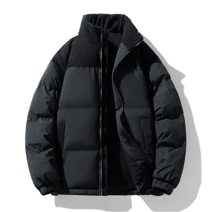 Men's quilted winter jacket with cord trim, high stand-up collar, and warm insulation Shop Velvia