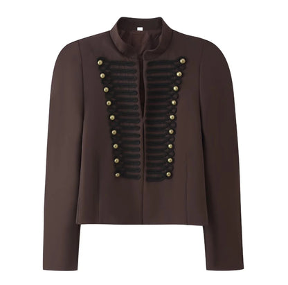 Ladies short jacket in hussar-inspired design with stand-up collar and decorative cords Shop Velvia