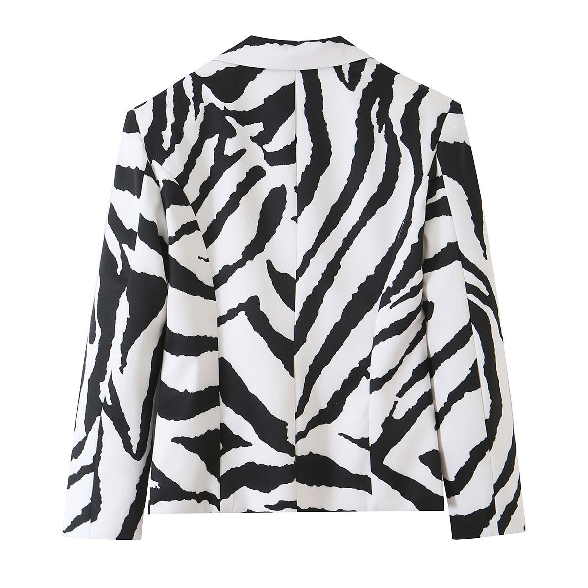 Women’s Statement Zebra Blazer with Lapel Collar and Tailored Silhouette Shop Velvia