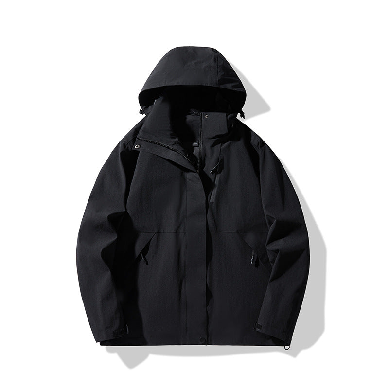 Men's Technical Waterproof Hooded Shell Jacket in Minimalist Urban Look Shop Velvia