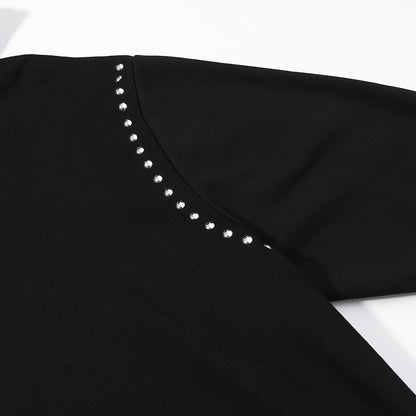 Women's Oversize Hoodie with Metal Stud Trim and Balloon Sleeves Shop Velvia