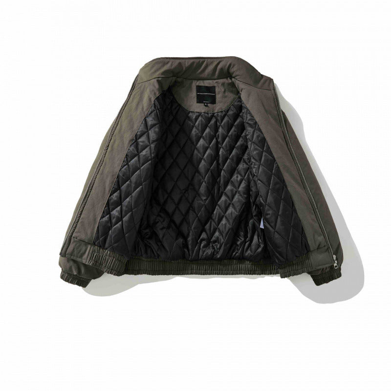 [Unisex Short padded bomber jacket with stand-up collar, zipper and elastic hem] Shop Velvia
