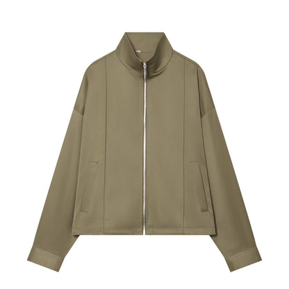 Women's Boxy Zip Jacket made of technical stretch with stand-up collar Shop Velvia