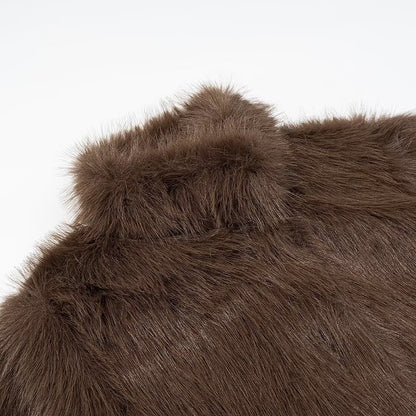 Ladies short jacket made of voluminous faux fur with high collar and boxy silhouette Shop Velvia