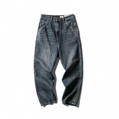 Men's Wide Baggy Jeans made of robust denim with a high waist and used wash Shop Velvia