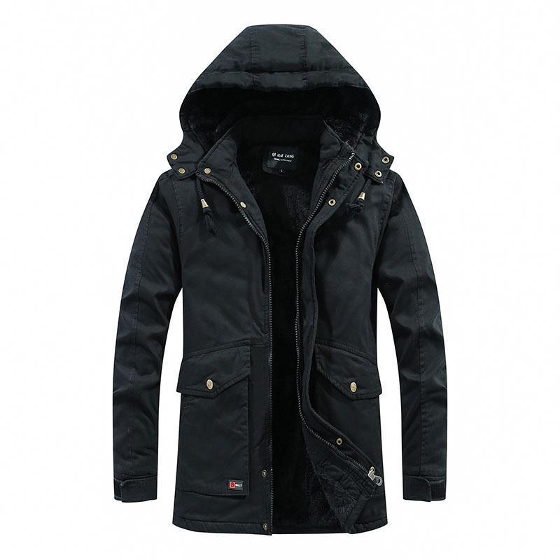 Men's city parka with teddy lining, hood, and windproof inner placket Shop Velvia