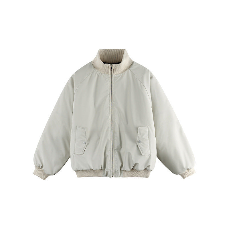 Unisex Boxy Transition Bomber Jacket with Stand Collar and Flap Pockets Shop Velvia