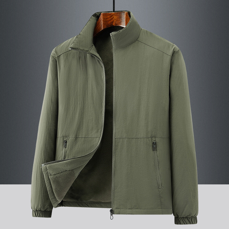Men's lightweight transitional jacket with fleece lining and stand-up collar Shop Velvia