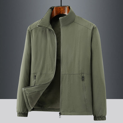 Men's lightweight transitional jacket with fleece lining and stand-up collar Shop Velvia