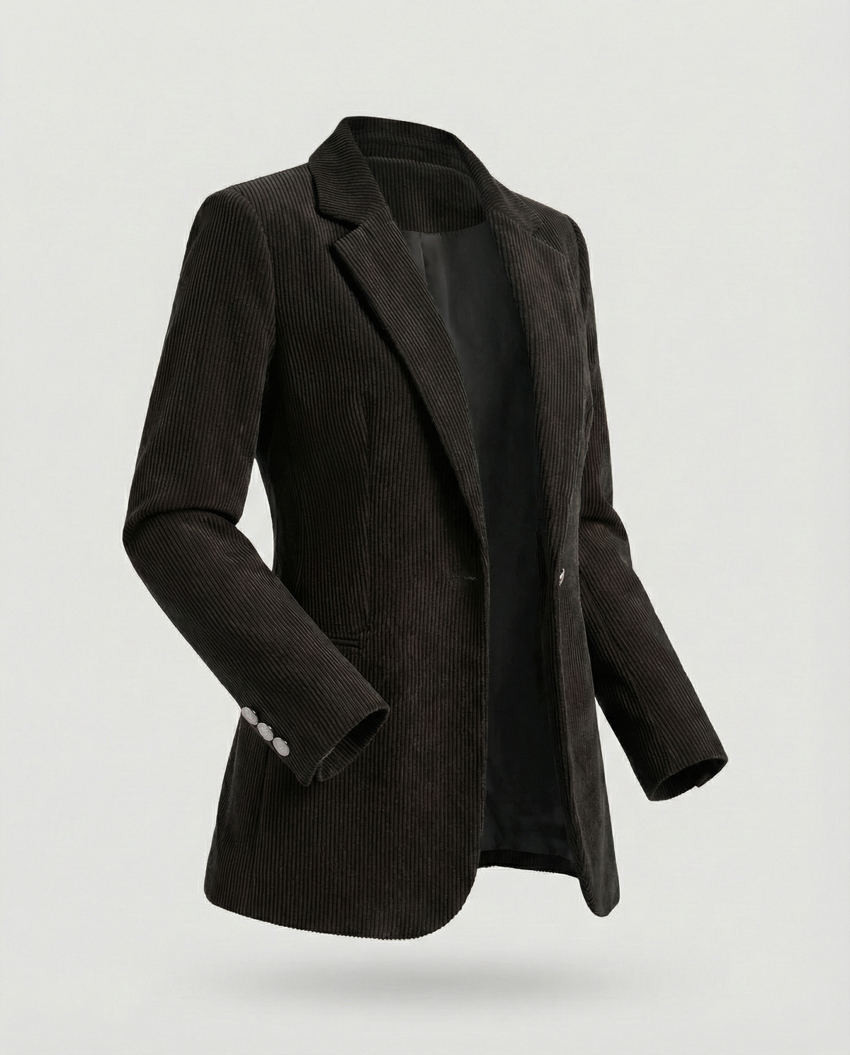 Ladies Cord Blazer with Lapel Collar