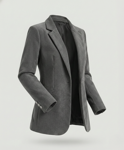 Ladies Cord Blazer with Lapel Collar