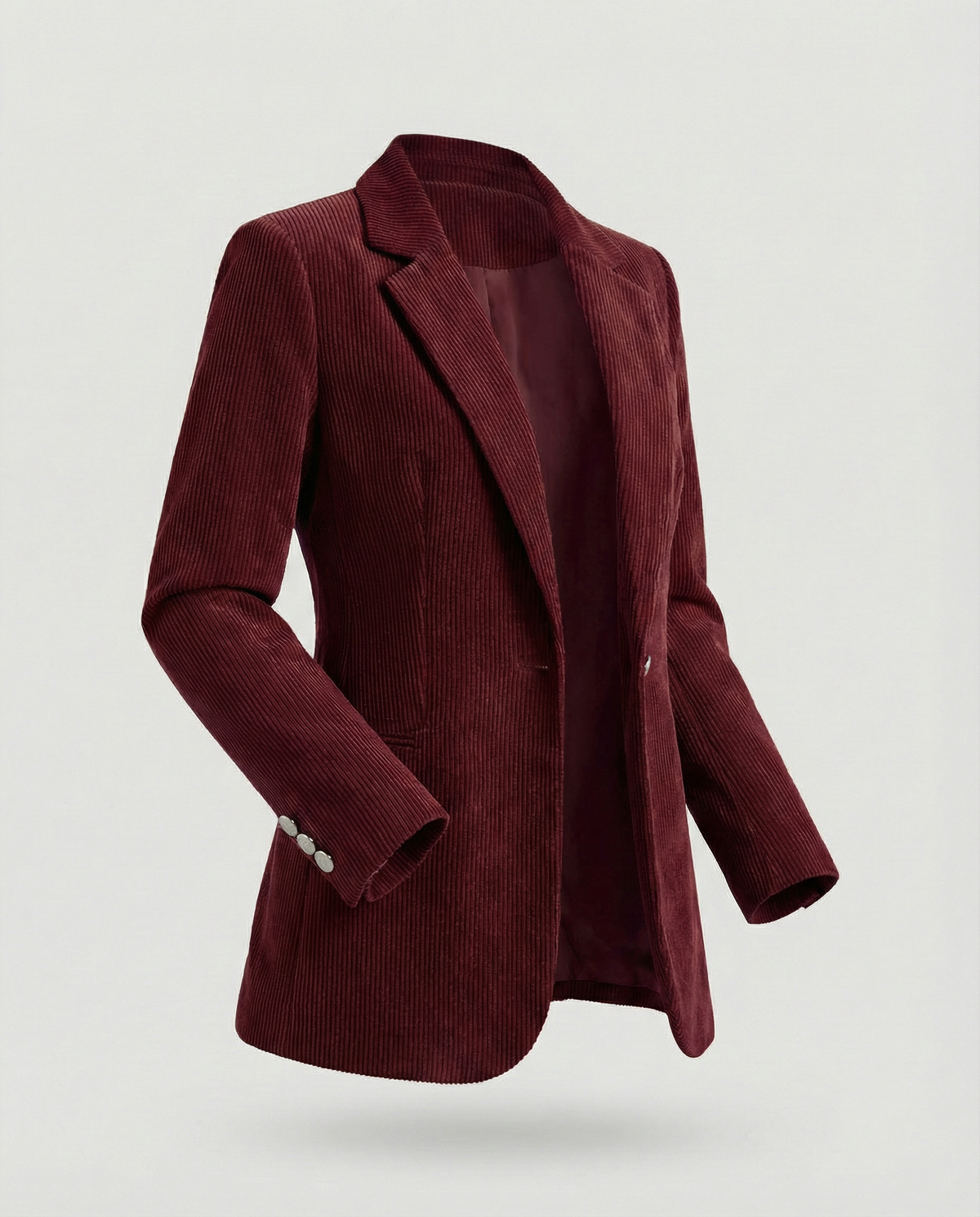Ladies Cord Blazer with Lapel Collar