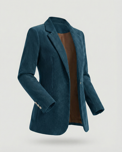 Ladies Cord Blazer with Lapel Collar