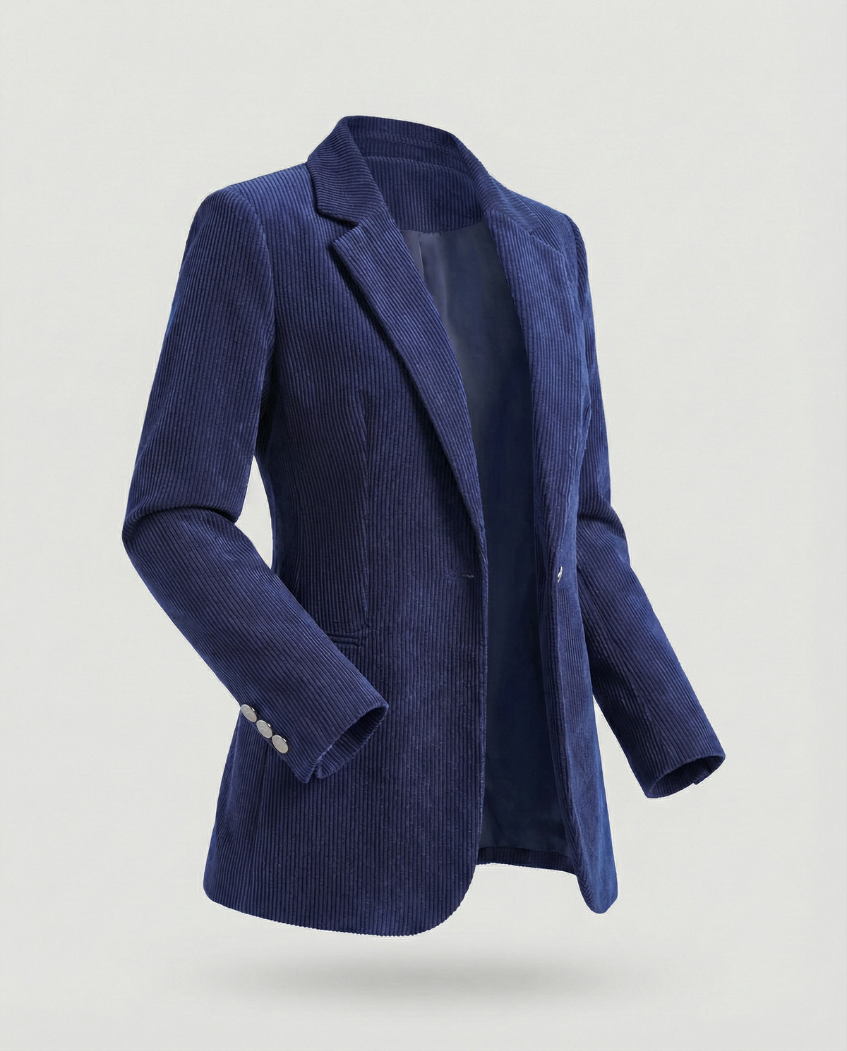 Ladies Cord Blazer with Lapel Collar