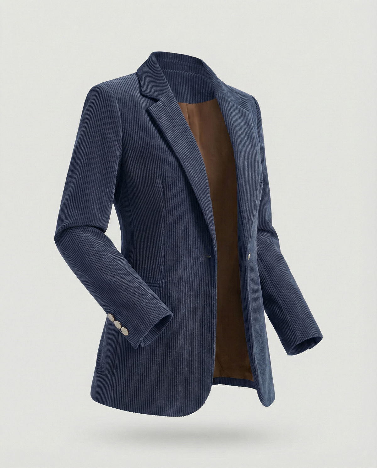 Ladies Cord Blazer with Lapel Collar