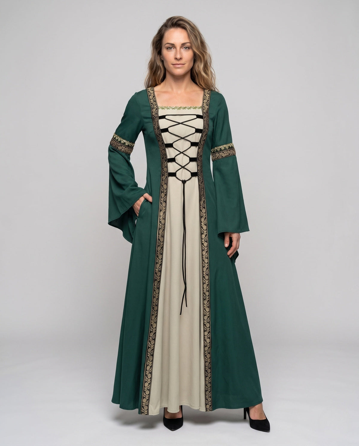Women's historic fairy tale dress with elegant lacing design Shop Velvia