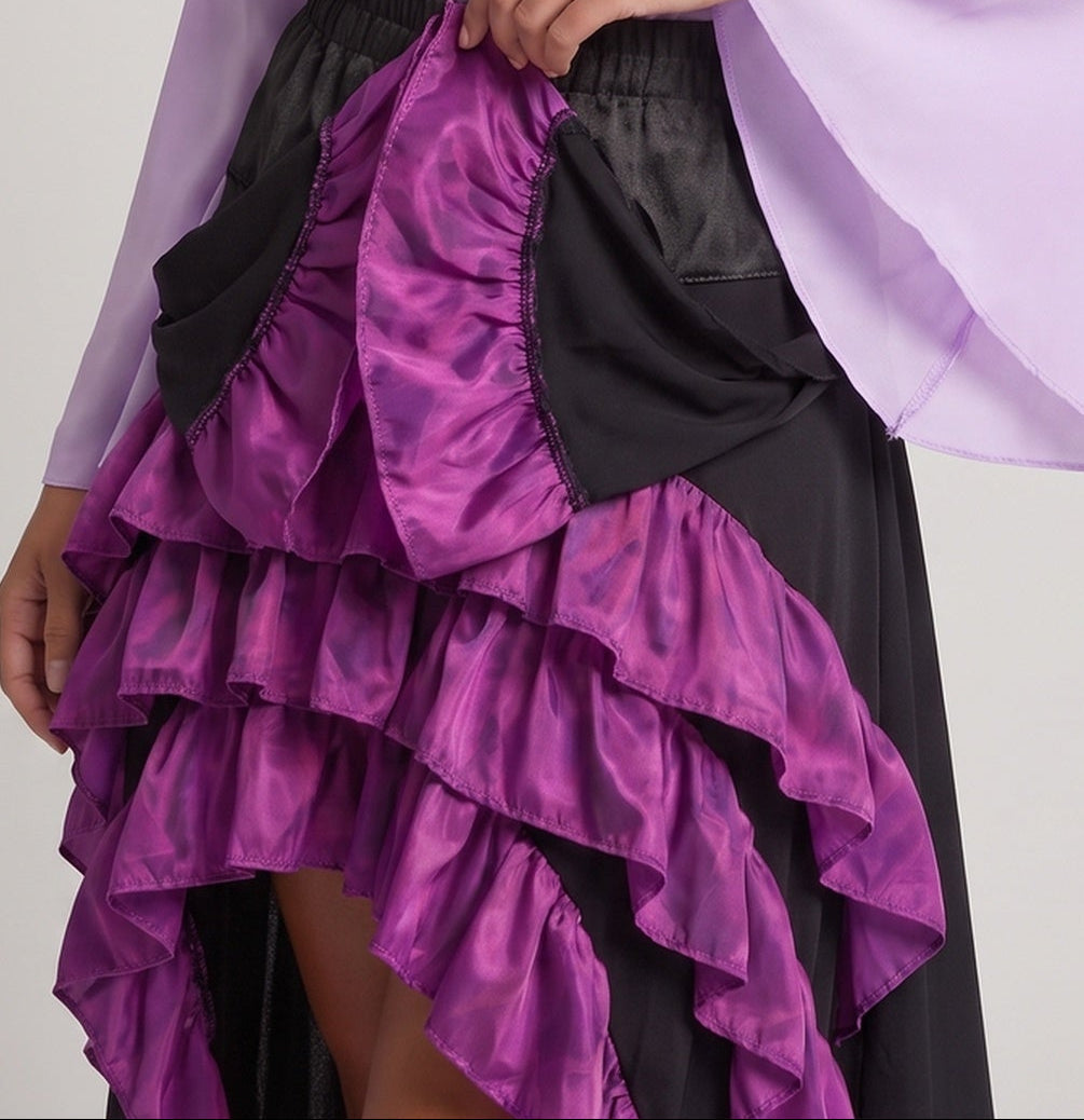 Women Historical Ruffle Dress with Elegant Corsage and Flared Skirt Shop Velvia