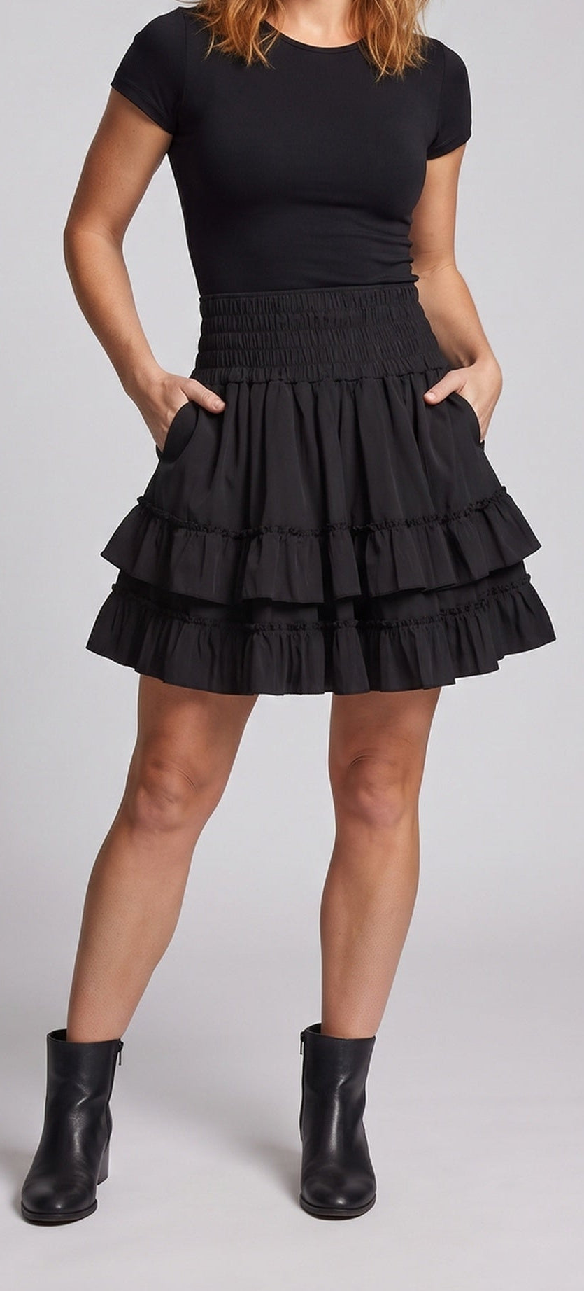 Women's traditional skirt with playful ruffle details and lacing Shop Velvia