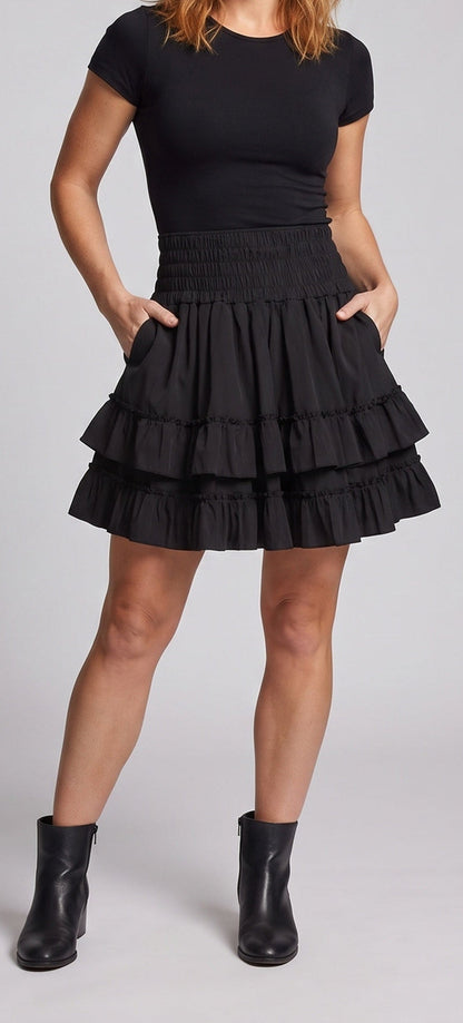 Women's traditional skirt with playful ruffle details and lacing Shop Velvia