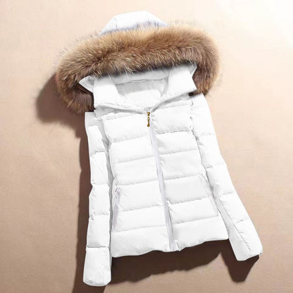 Shop Velvia | Winter jacket with faux fur collar for women