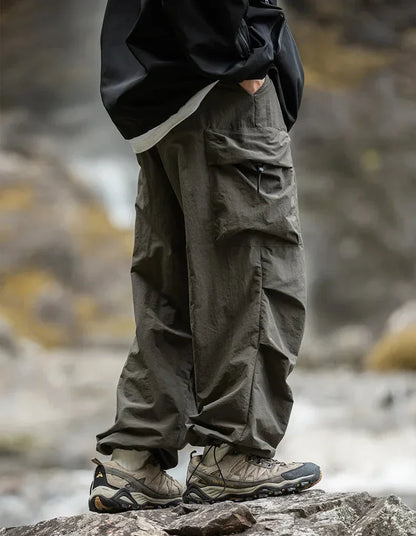 Shop Velvia Men's Cargo Pants with Side Pockets and Loose Fit
