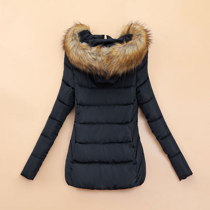 Shop Velvia | Winter jacket with faux fur collar for women