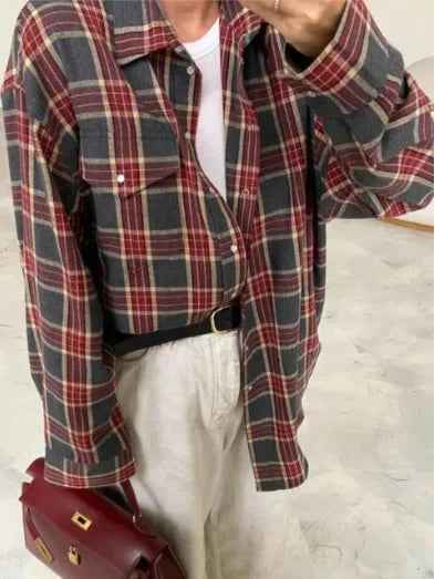 Shop Velvia | Classic Flannel Shirt with Checks Cotton Soft and Stylish