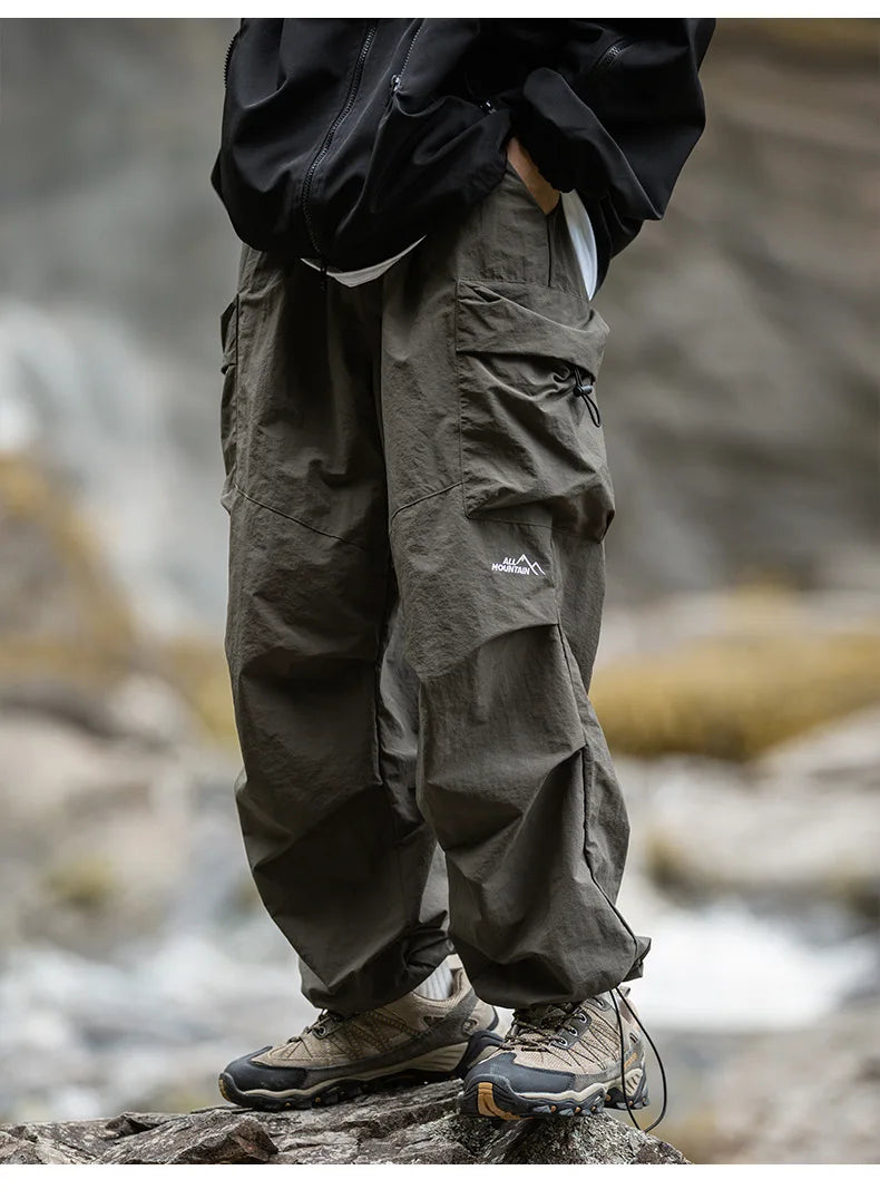 Shop Velvia Men's Cargo Pants with Side Pockets and Loose Fit