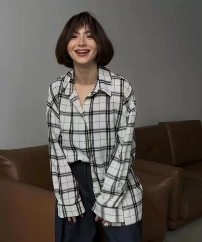 Shop Velvia | Classic Flannel Shirt with Checks Cotton Soft and Stylish