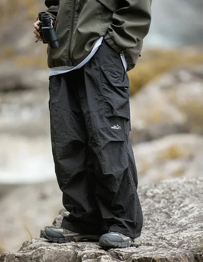 Shop Velvia Men's Cargo Pants with Side Pockets and Loose Fit
