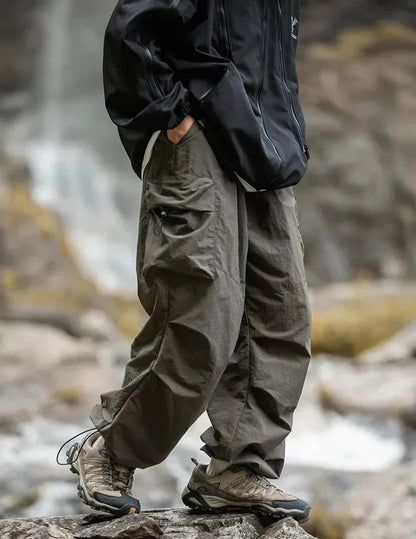 Shop Velvia Men's Cargo Pants with Side Pockets and Loose Fit