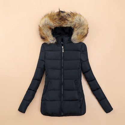 Shop Velvia | Winter jacket with faux fur collar for women