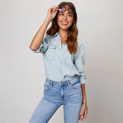 Shop Velvia | Light Denim Shirts