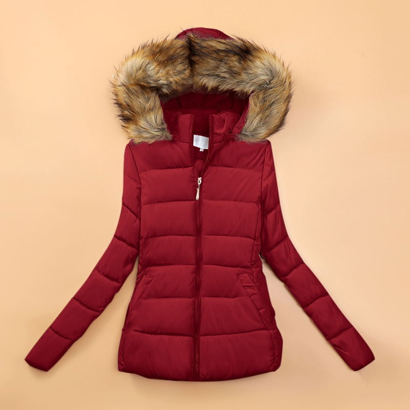 Shop Velvia | Winter jacket with faux fur collar for women