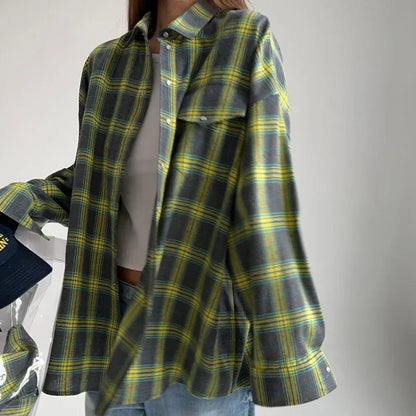 Shop Velvia | Classic Flannel Shirt with Checks Cotton Soft and Stylish