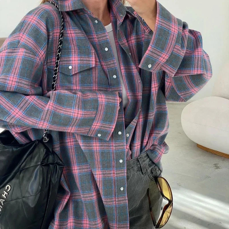 Shop Velvia | Classic Flannel Shirt with Checks Cotton Soft and Stylish
