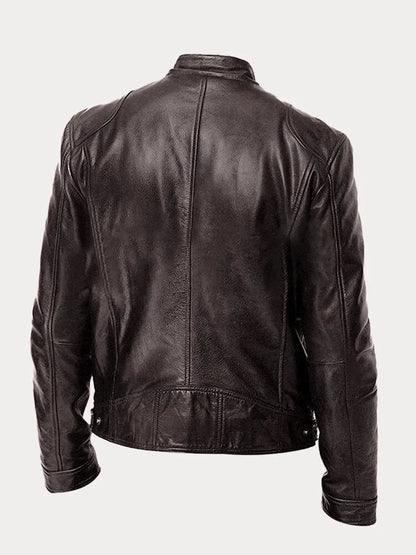 Shop Velvia Men's Leather Jacket Casual Durable Classic Design