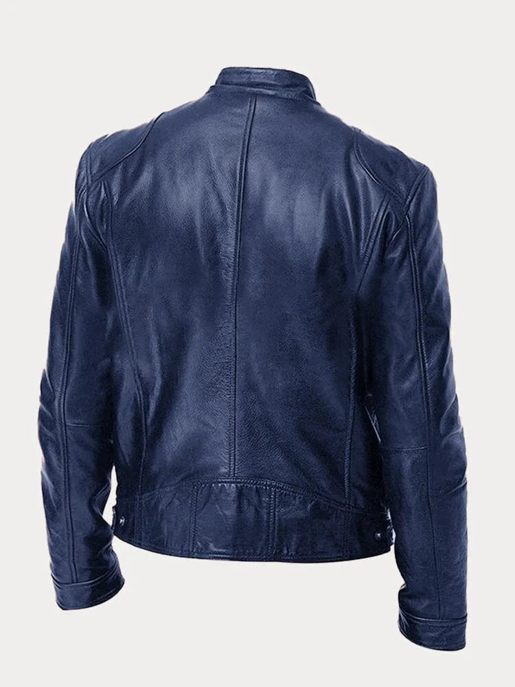 Shop Velvia Men's Leather Jacket Casual Durable Classic Design