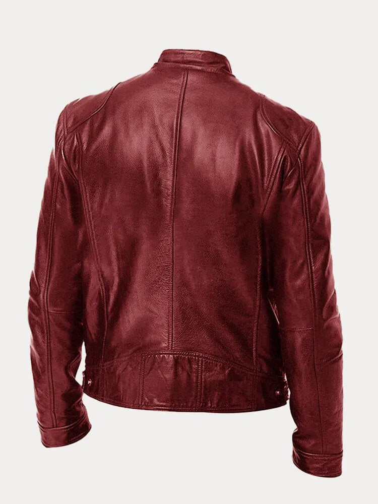 Shop Velvia Men's Leather Jacket Casual Durable Classic Design