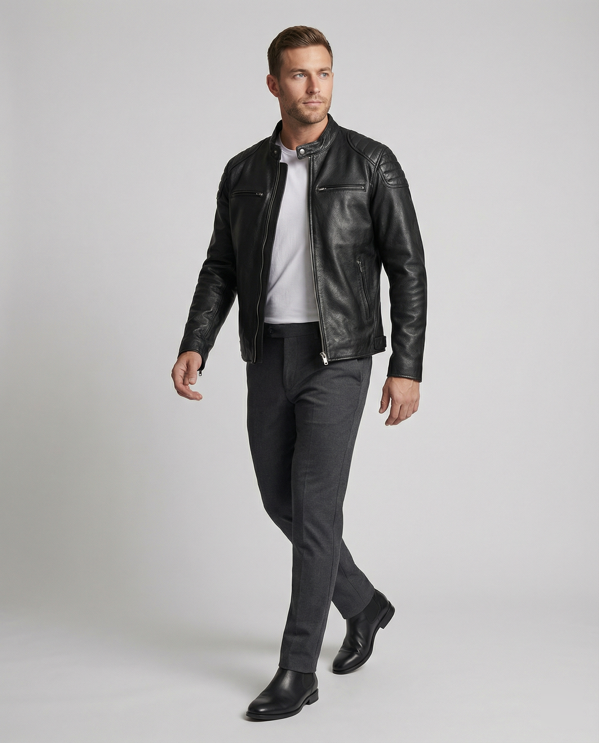 Shop Velvia | Biker jacket in classic moto style - Slim fit fashionable transitional jacket for leisure and everyday use
