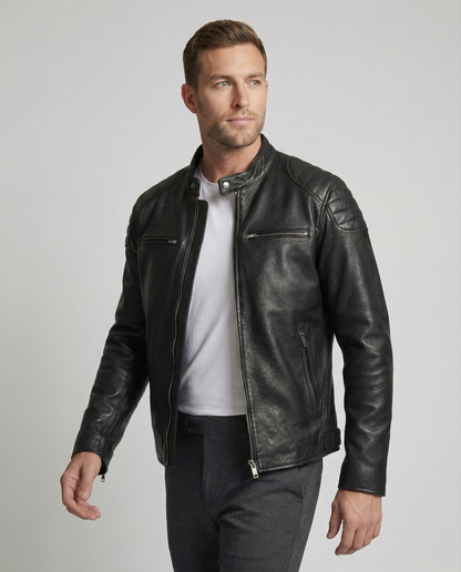 Shop Velvia | Biker jacket in classic moto style - Slim fit fashionable transitional jacket for leisure and everyday use