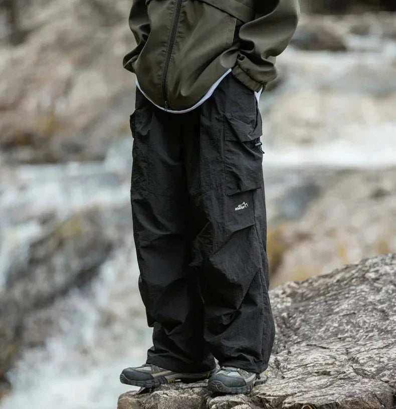 Shop Velvia Men's Cargo Pants with Side Pockets and Loose Fit