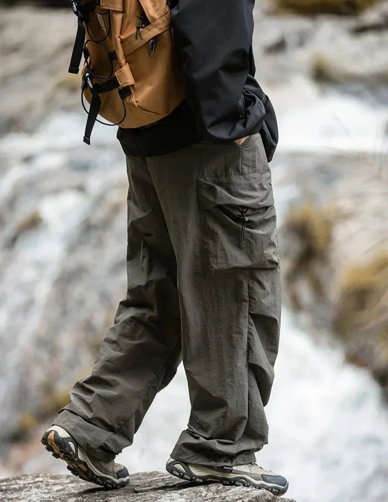 Shop Velvia Men's Cargo Pants with Side Pockets and Loose Fit