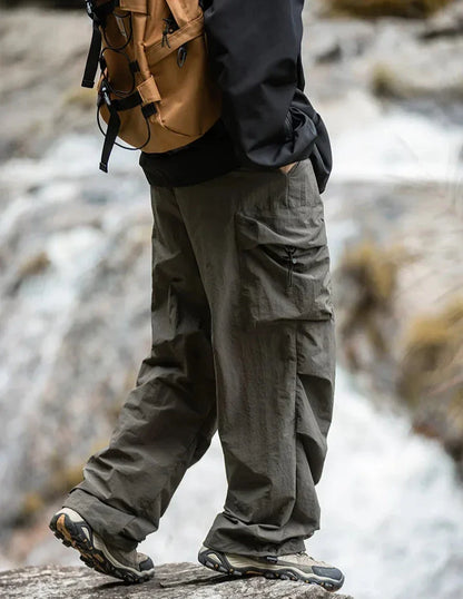 Shop Velvia Men's Cargo Pants with Side Pockets and Loose Fit