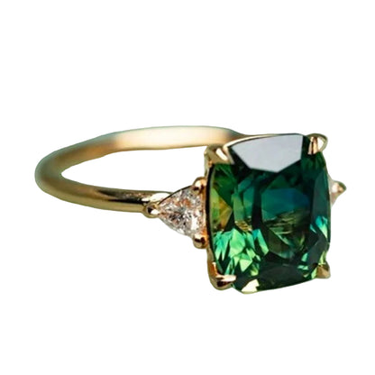 Green Zirconia Ring in Gold