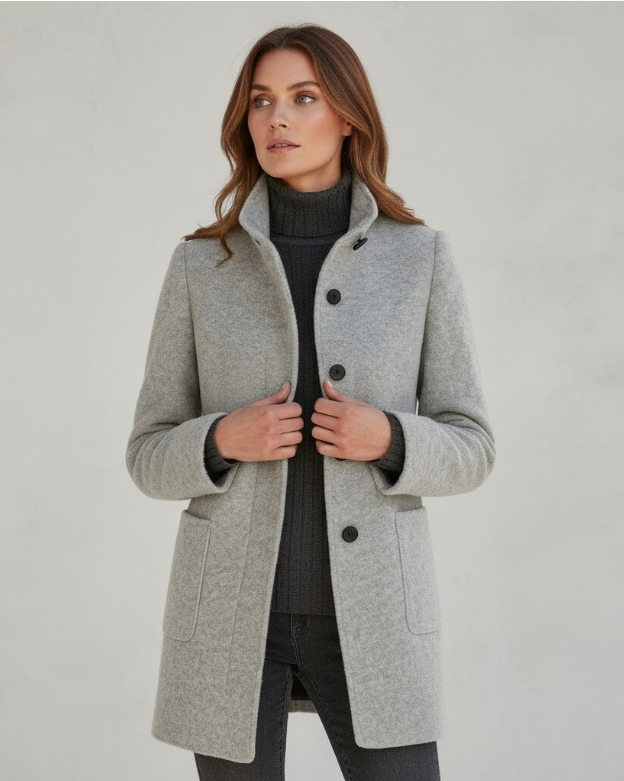 Shop Velvia | Short Coat Modern Elegant Transitional Jacket for Everyday & Work
