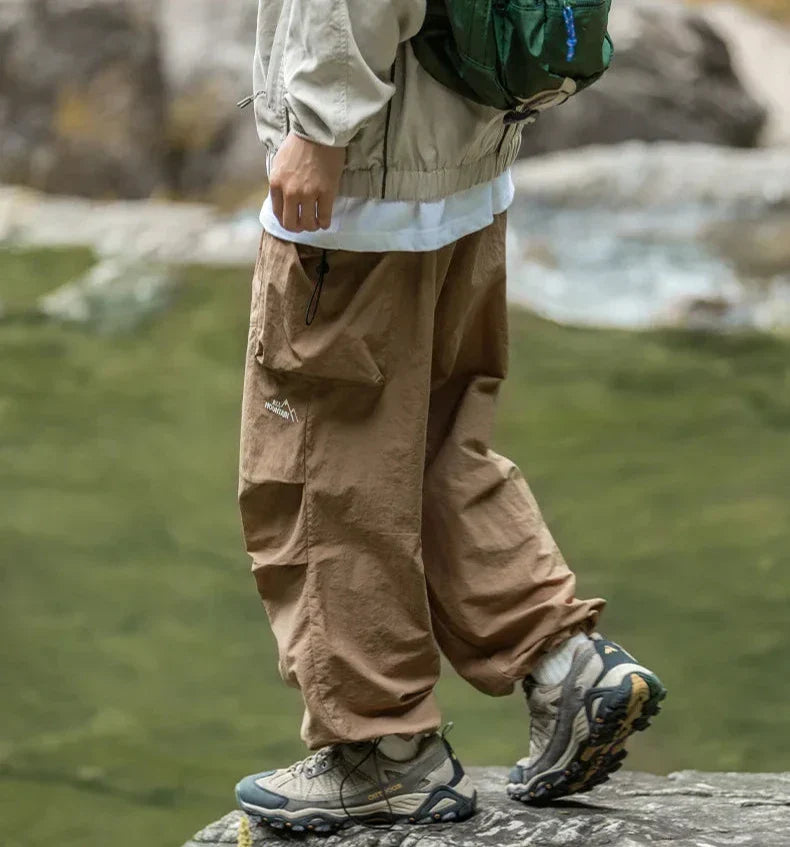 Shop Velvia Men's Cargo Pants with Side Pockets and Loose Fit