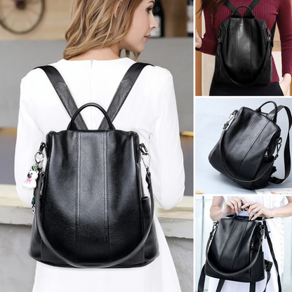 Shop Velvia | Anti-Theft Leather Backpack