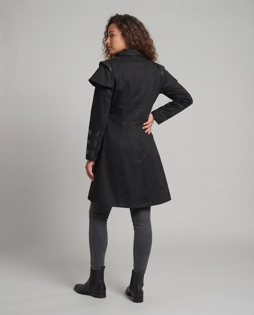 Women's Off-Shoulder Coat with Voluminous Sleeves and Decorative Accents Shop Velvia